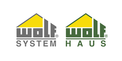 Sie sehen das Logo von Wolf Systembau.