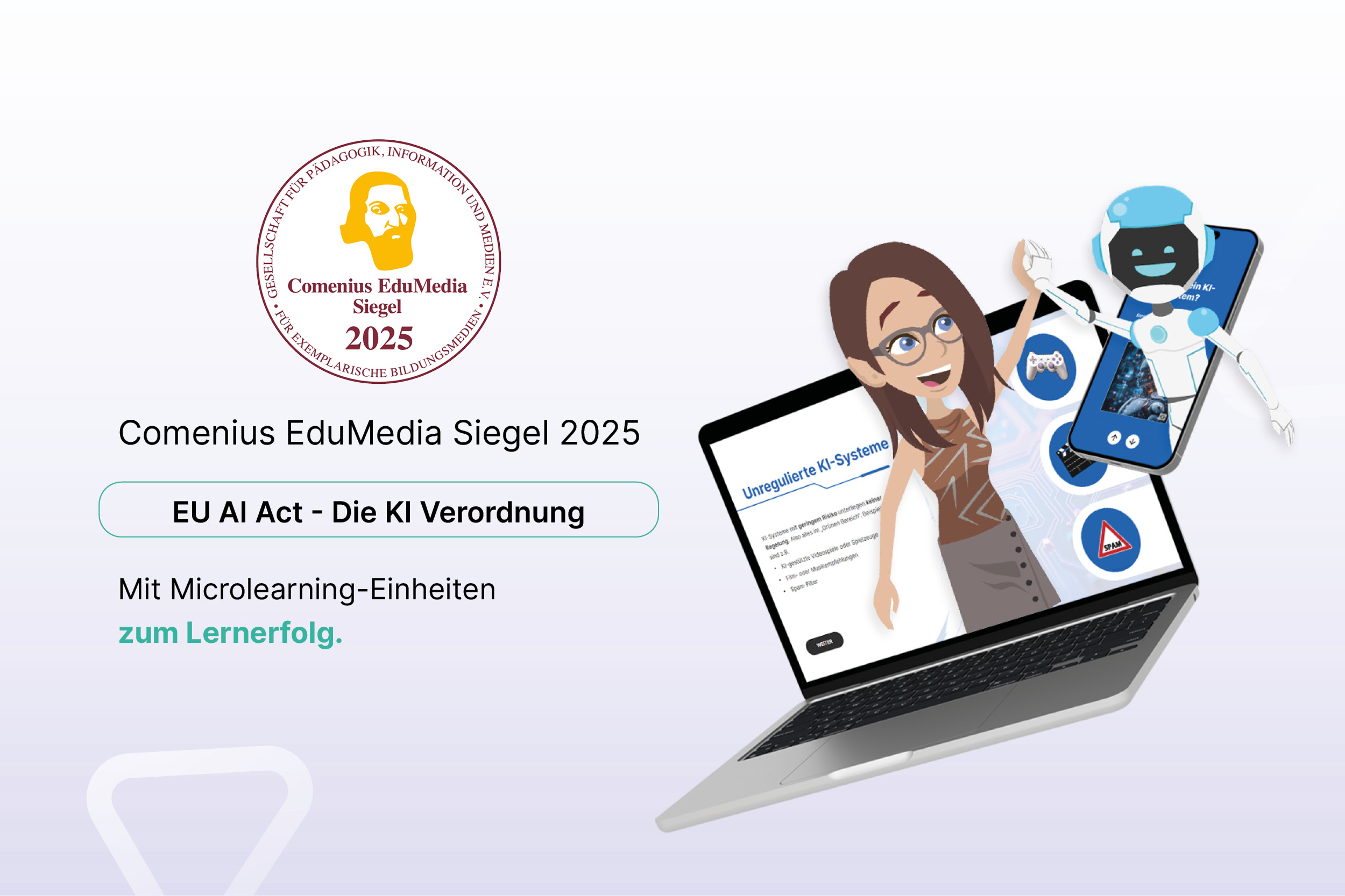 Comenius EduMedia Siegel für unseren E-Learning Kurs „EU AI Act“